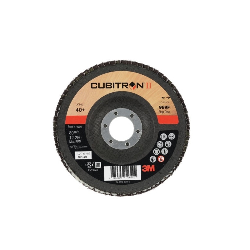 Disque à lamelles abrasives support fibre  3M™ Cubitron™ II 969F