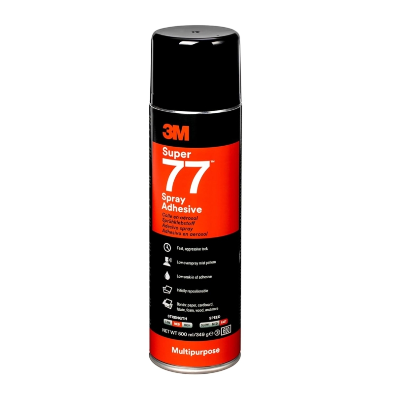 Colle aérosol 3M™ 77 500ml - spray adhésif multi-usage